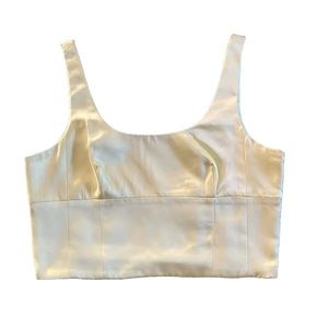 Jason Wu yellow satin crop top size medium NWT